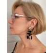 FLORETTE 4 doré, noir & cristal  - Francine BRAMLI Paris