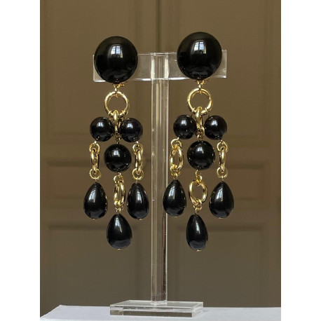 FLORETTE 5 noir & doré  - Francine BRAMLI Paris