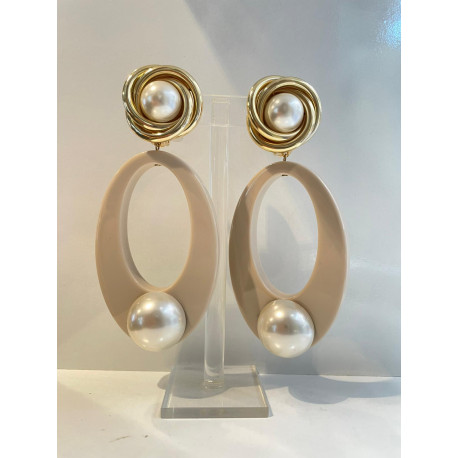 AZALEE beige, doré & perle nacrée - Francine BRAMLI Paris