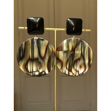 SHIRO écaille onyx & noir - Francine BRAMLI Paris