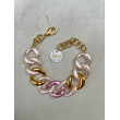 Bracelet ALEXIS maillons roses & dorés - Francine BRAMLI Paris