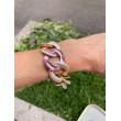 Bracelet ALEXIS maillons roses & dorés - Francine BRAMLI Paris