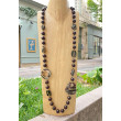 Sautoir BASTIEN Marron Écaille Onyx - FRANCINE BRAMLI Paris collier
