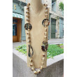 Sautoir BASTIEN Beige & Écaille Onyx - FRANCINE BRAMLI Paris collier