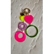 Porte-clés VITA Rose & vert - Bijou de sac - Francine BRAMLI Paris