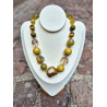 Collier SÉKOU perles kaki & Agate - FRANCINE BRAMLI Paris