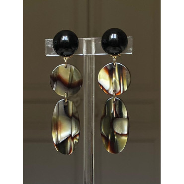 PLUME LG écaille onyx - Francine BRAMLI Paris