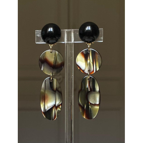PLUME LG écaille onyx - Francine BRAMLI Paris