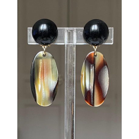 PLUME écaille onyx - Francine BRAMLI Paris