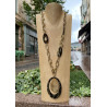 Collier DINO écaille onyx & doré - FRANCINE BRAMLI Paris