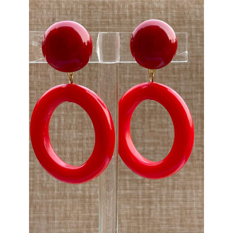 MILA Créoles rouge - Francine BRAMLI Paris