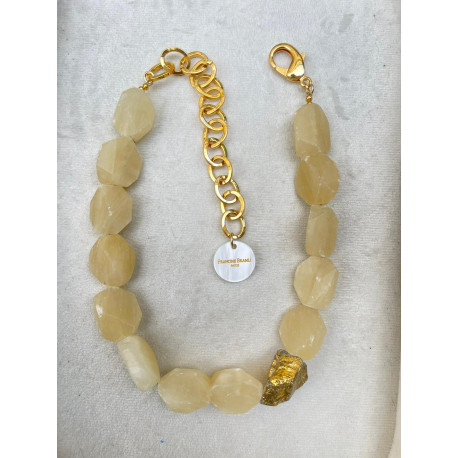Collier DRISS jaune Pierres fines - Francine BRAMLI Paris