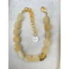 Collier DRISS jaune Pierres fines - Francine BRAMLI Paris