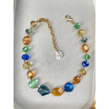 Collier LÉANDRE cristal multicolore - FRANCINE BRAMLI Paris
