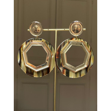 CLOE Octo écaille onyx & miroir - Francine BRAMLI Paris