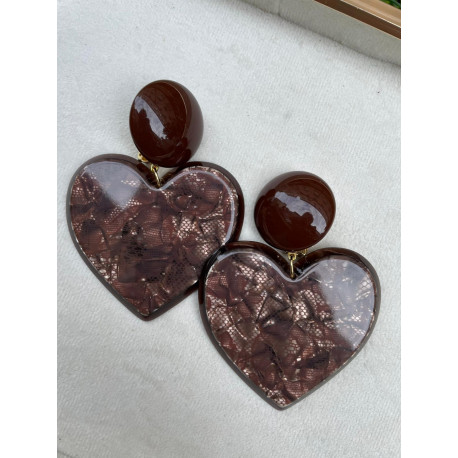 LOVE coeurs marrons - Francine BRAMLI Paris