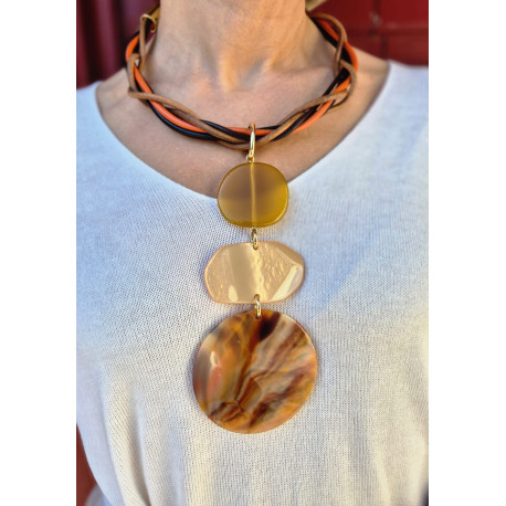 Collier cordon JULES Marron ocre - FRANCINE BRAMLI Paris
