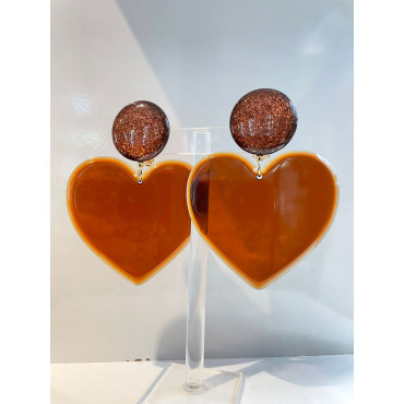 LOVE coeurs ambre - Francine BRAMLI Paris