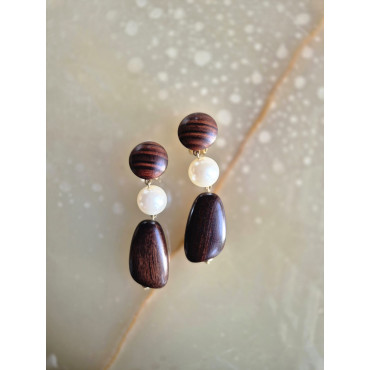 PERLE nacrée & ébène - Francine BRAMLI Paris