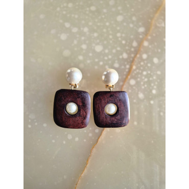 COLINE ébène et perle nacrée - Francine BRAMLI Paris