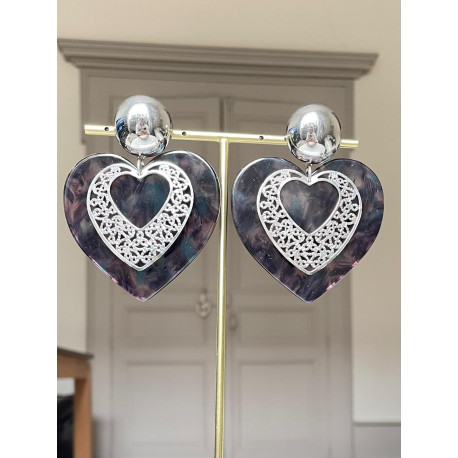 LOVE coeurs ambre - Francine BRAMLI Paris