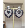 LOVE coeurs rose/bleu & argenté - Francine BRAMLI Paris