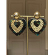 LOVE coeurs marron/bleu/vert & doré - Francine BRAMLI Paris