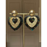 LOVE coeurs marron/bleu/vert & doré - Francine BRAMLI Paris