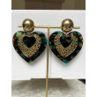 LOVE coeurs marron/bleu/vert & doré - Francine BRAMLI Paris