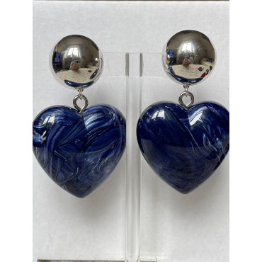 AMOUR coeur bleu marine - Francine BRAMLI Paris