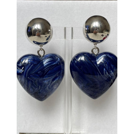 AMOUR coeur bleu marine - Francine BRAMLI Paris
