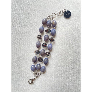 Bracelet SANDRO cristal noir & gris - Francine BRAMLI Paris
