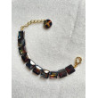 Bracelet LÉO cristal carré Prune - Francine BRAMLI Paris
