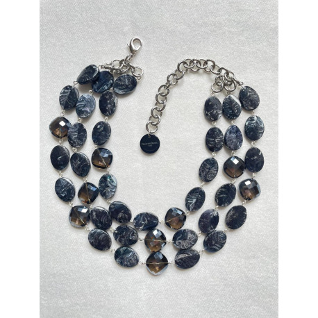 Collier REGIS cristal noir - FRANCINE BRAMLI Paris