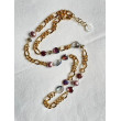 Sautoir LEONARD cristal bleu/mauve/rose - FRANCINE BRAMLI Paris collier