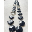 Sautoir LORENZO cristal blanc, résine noire - FRANCINE BRAMLI Paris collier