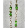 Sautoir LORIS cristal vert, perles de Majorque - FRANCINE BRAMLI Paris collier