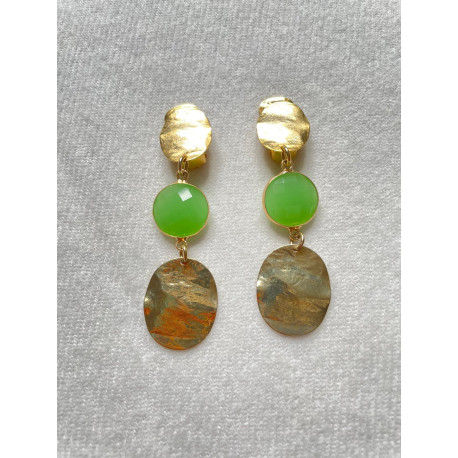 SATIS Cristal vert & doré - Francine BRAMLI Paris