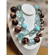 Collier KONAN perles panthères & turquoises - FRANCINE BRAMLI Paris