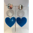 LOVE coeur Bleu & dentelle métal - Francine BRAMLI Paris