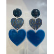 LOVE coeur double Bleu - Francine BRAMLI Paris