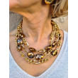 Collier REGIS cristal Doré 3 rangs - FRANCINE BRAMLI Paris