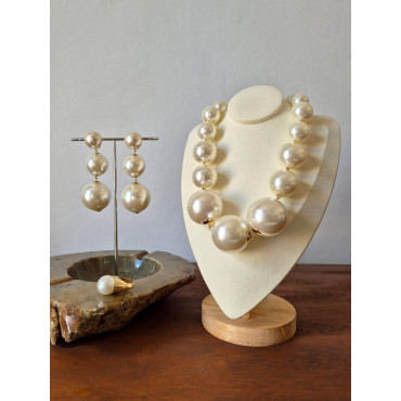 HENRI Perles nacrées - Francine BRAMLI Paris Collier