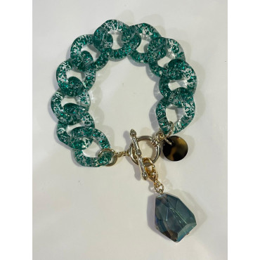 CHARLY Maillons verts Charms Cristal - FRANCINE BRAMLI Paris