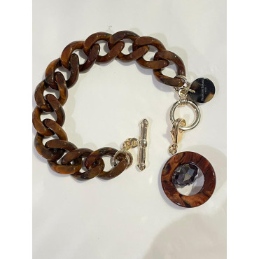 CHARLY Maillons marrons Charms Cristal - FRANCINE BRAMLI Paris