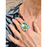 BAGUE cristal vert & blanc - Francine BRAMLI Paris