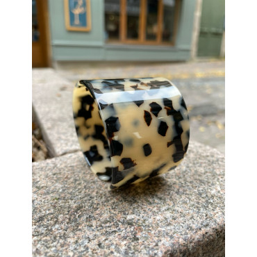 MANCHETTE écaille noir & blanc - Francine BRAMLI Paris