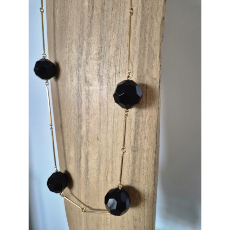 Sautoir PASCALIN perles noires - FRANCINE BRAMLI Paris collier