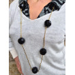 Sautoir PASCALIN perles noires - FRANCINE BRAMLI Paris collier