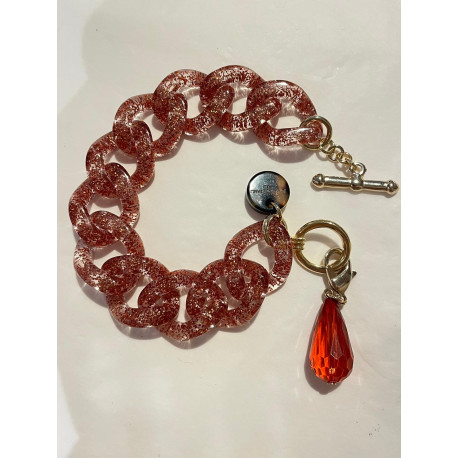 CHARLY Maillons oranges Charms cristal - FRANCINE BRAMLI Paris
